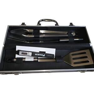 BBQ GRILL SET IN METAL CASE   CAMPING SET